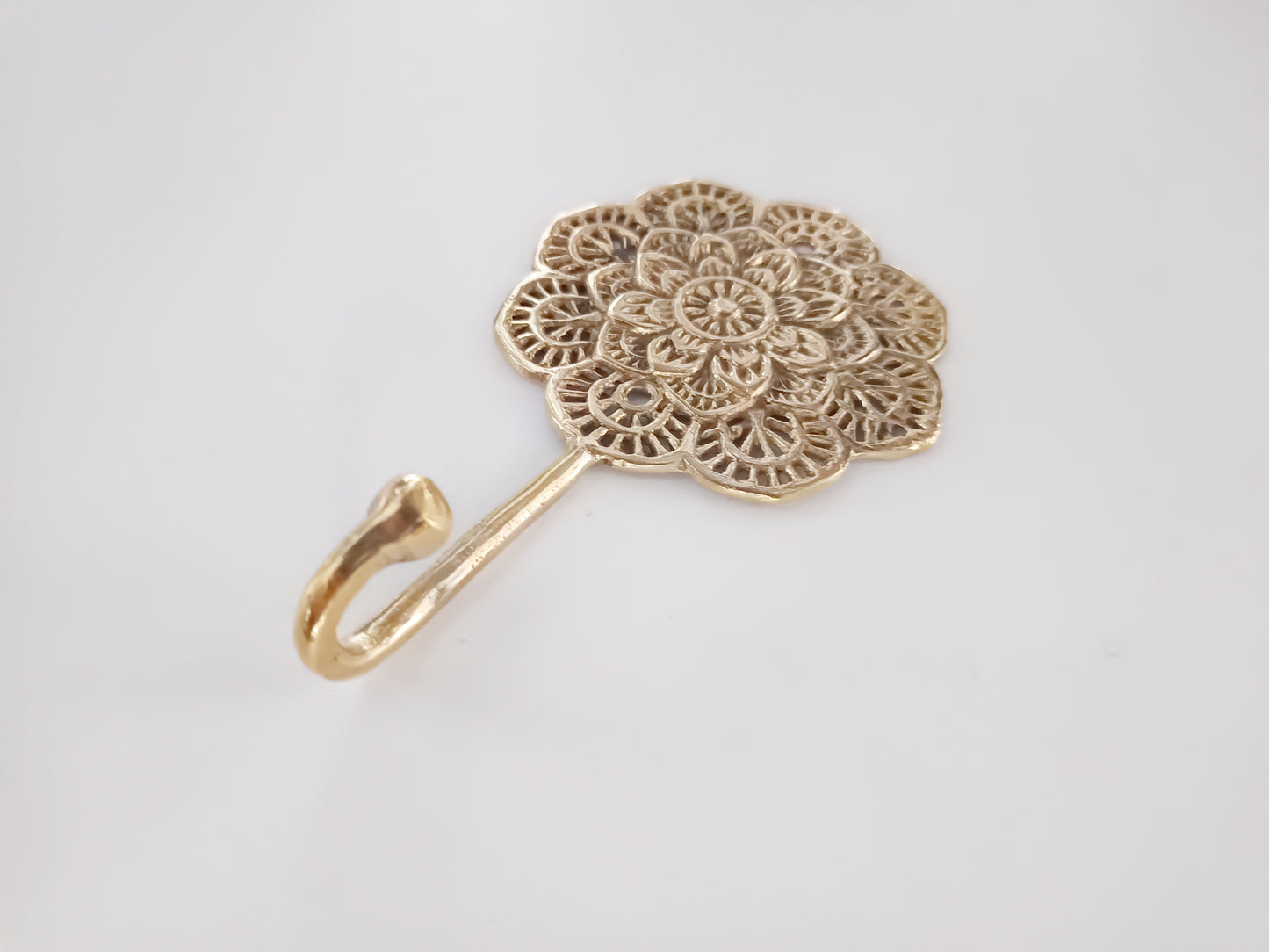 Balinese carving brass wall hook, antique brass lotus carving coat rack