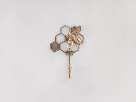 Honeycomb brass wall hook, antique brass beecomb coat rack