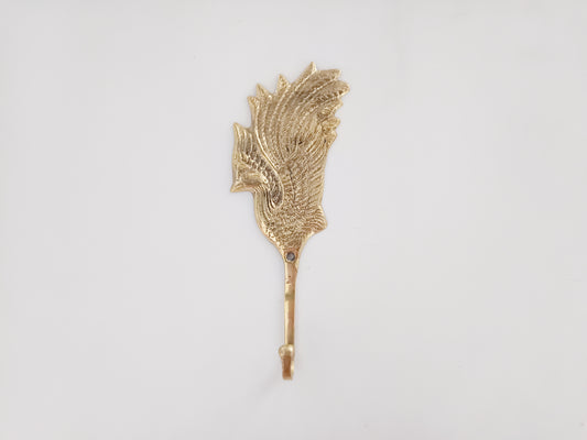 Pheonix brass wall hook, antique brass firebird coat rack