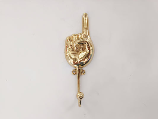 Raise your finger brass wall hook, antique brass raise your finger coat rack