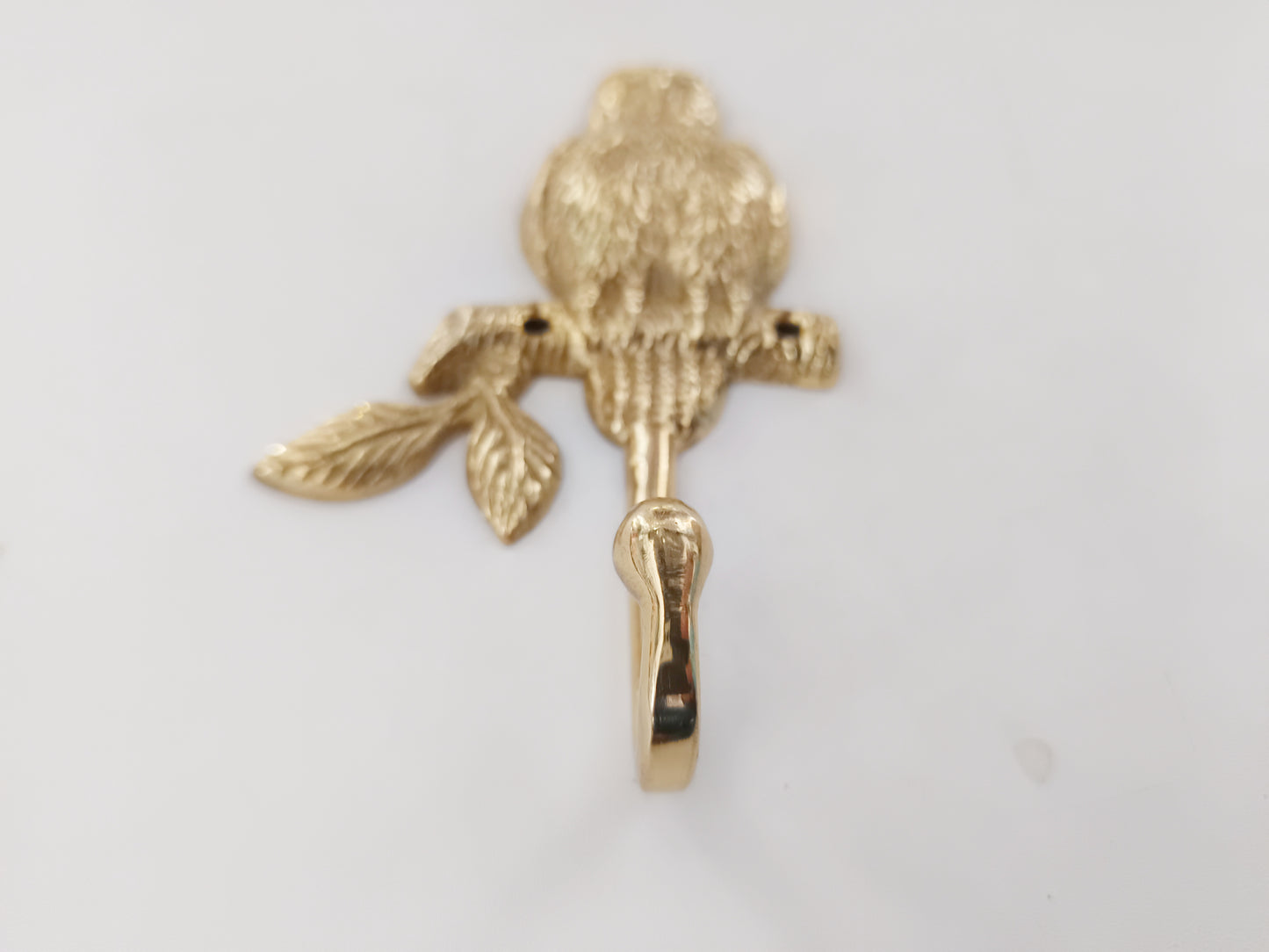 Owl on branch brass wall hook, antique brass night hoot coat rack
