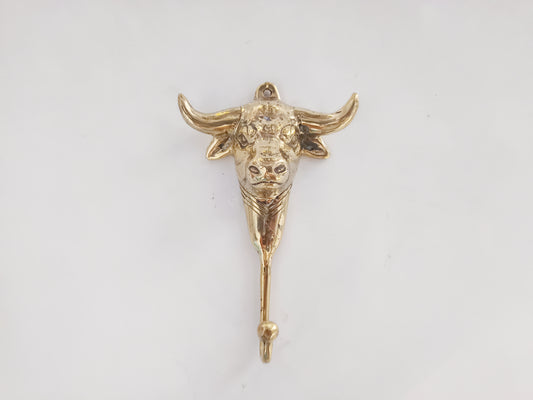 Buffalo brass wall hook, antique brass water buffalo coat rack