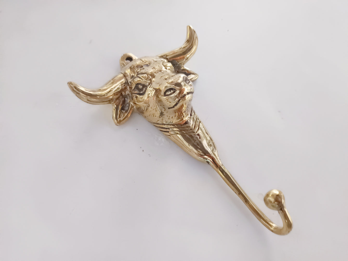 Buffalo brass wall hook, antique brass water buffalo coat rack