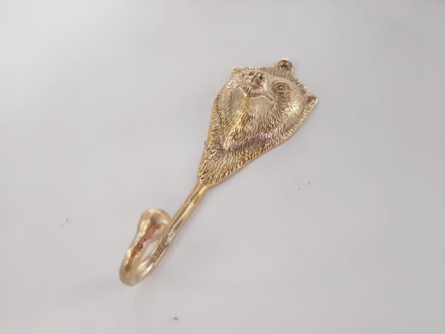 Bear brass wall hook, antique brass grizzly coat rack