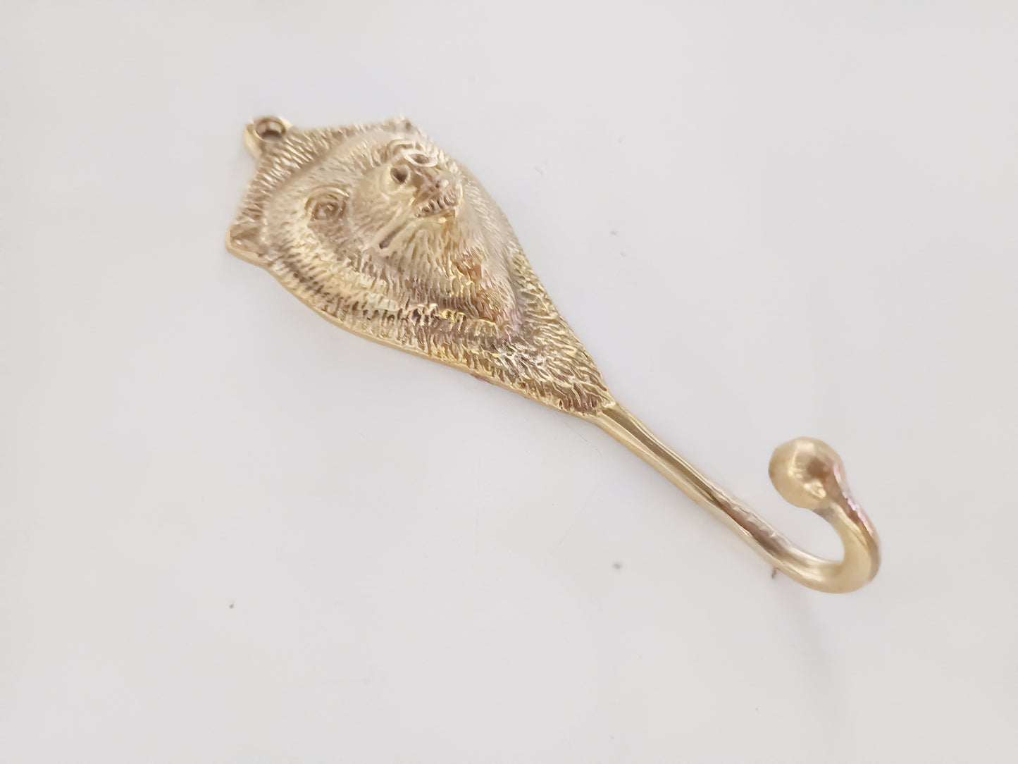 Bear brass wall hook, antique brass grizzly coat rack