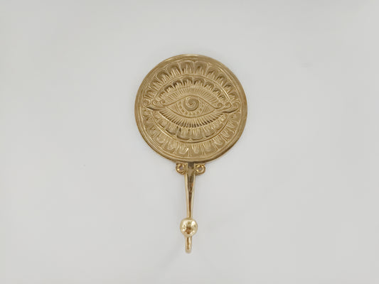 Round eye of the light brass wall hook, antique brass round light eye coat rack