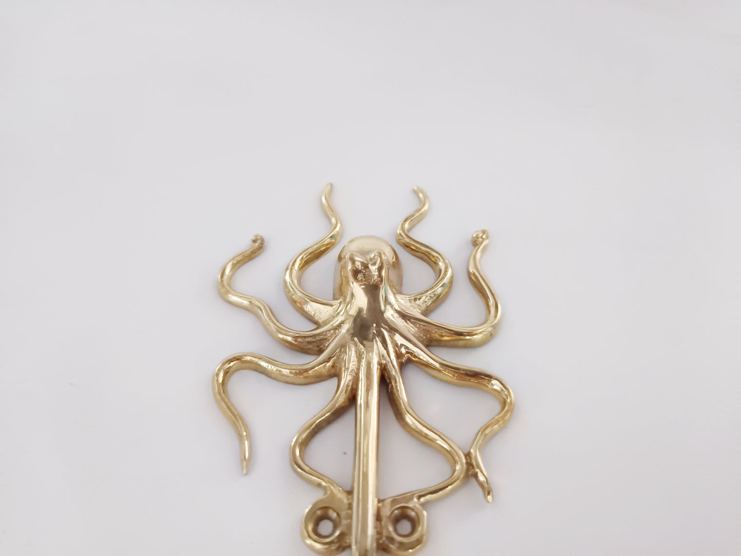 Octopus brass wall hook, antique brass squid coat rack