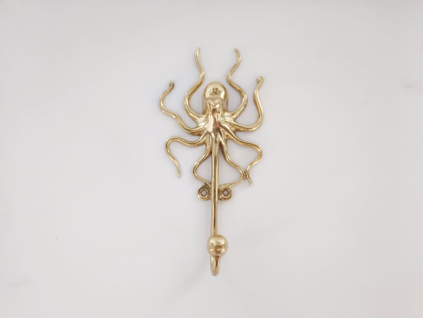Octopus brass wall hook, antique brass squid coat rack