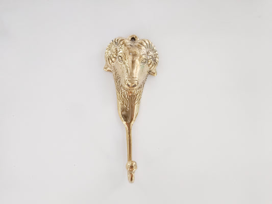 Sheep brass wall hook, antique brass ram coat rack