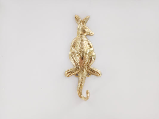 Kangaroo brass wall hook, antique brass Australia kangaroo coat rack