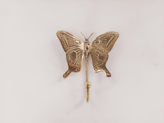 Butterfly brass wall hook, antique brass Schmetterling coat rack