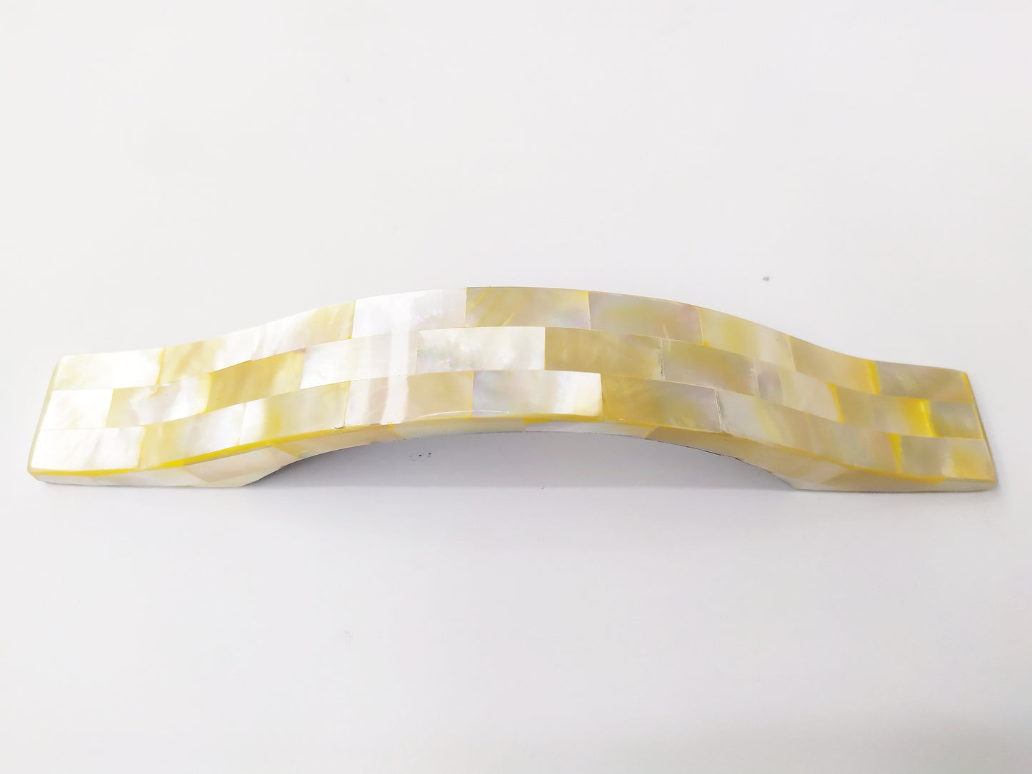 Mother of pearl yellow bridge pull handle