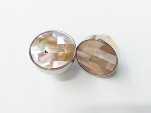 Inlaid pink mosaic mother of pearl cabinet round knob