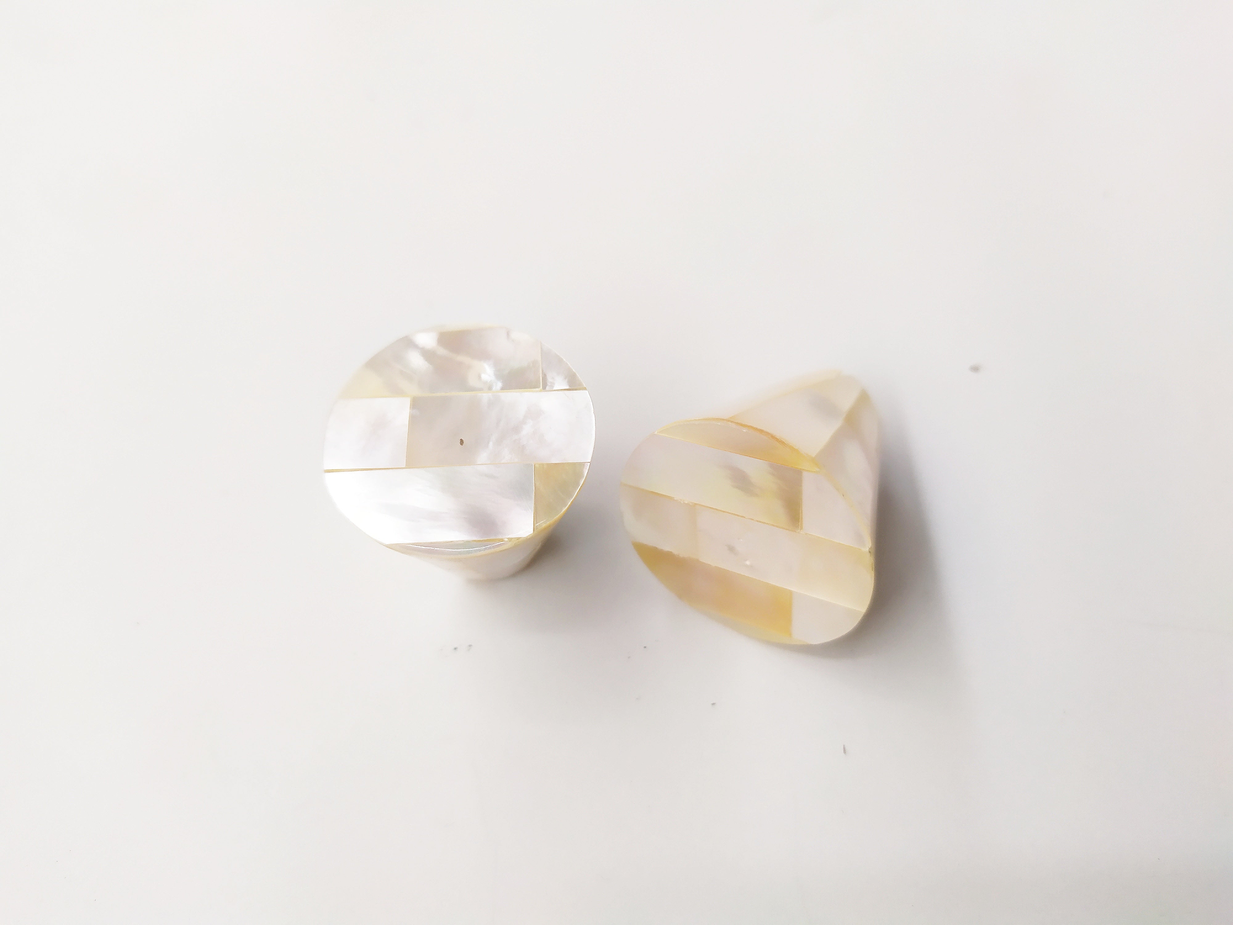 Cone white mother of pearl cabinet knob