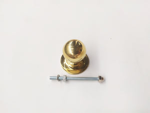 Solid Brass Polished  Knob - Brass Round Ball Cabinet Knob - set of 2.