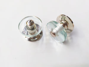 Glass transparent convex round cabinet knob