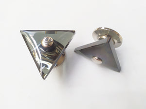 Glass black triangle cabinet knob