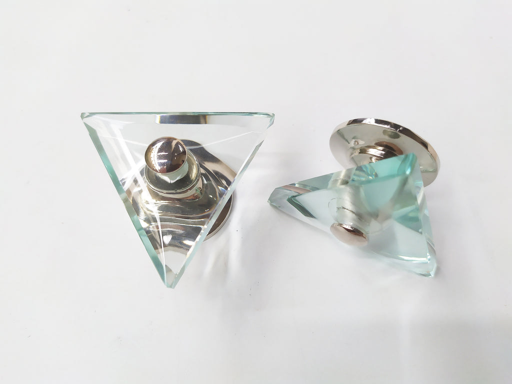Glass transparent triangle cabinet knob