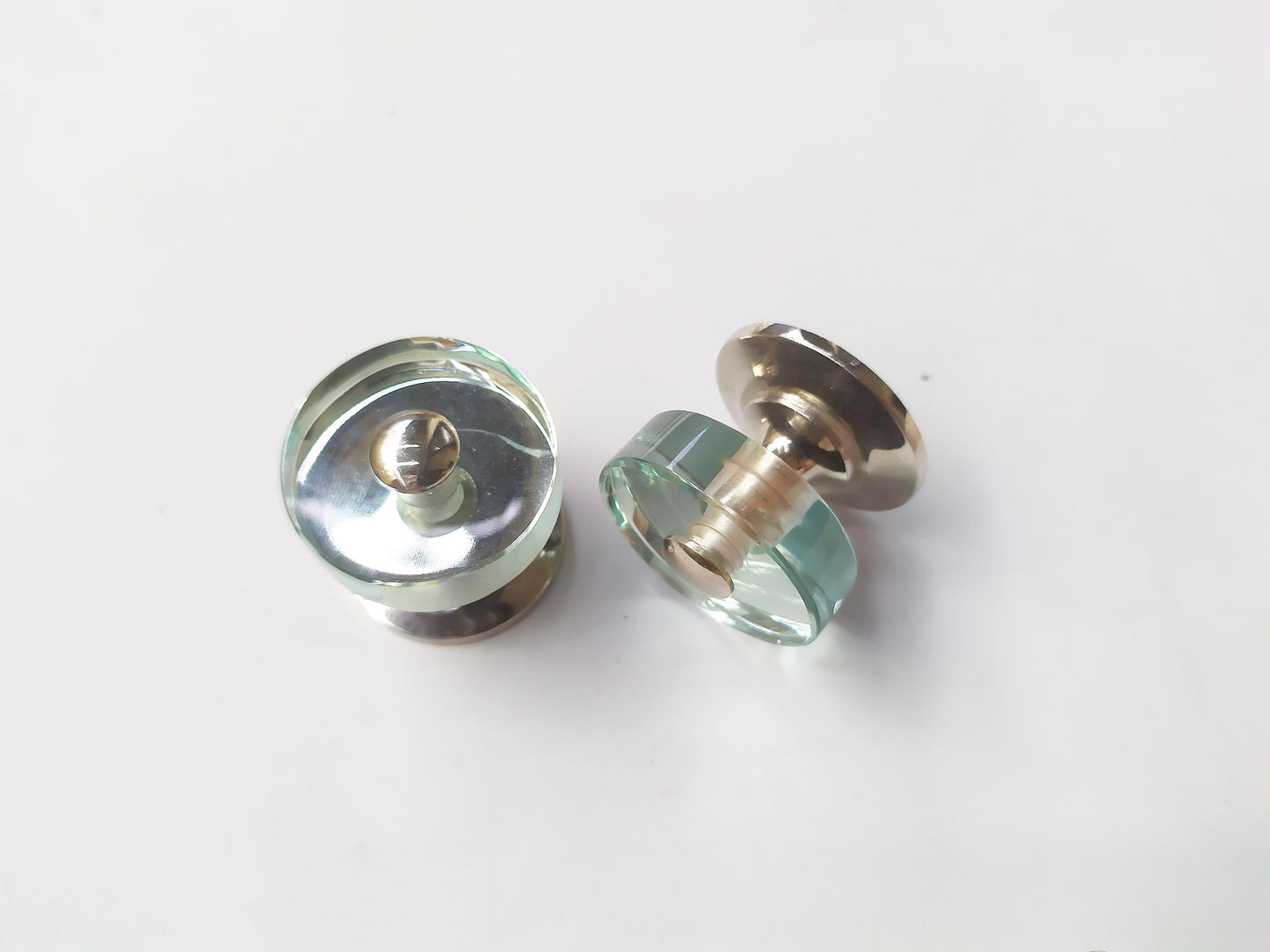 Mirror flat round cabinet knob