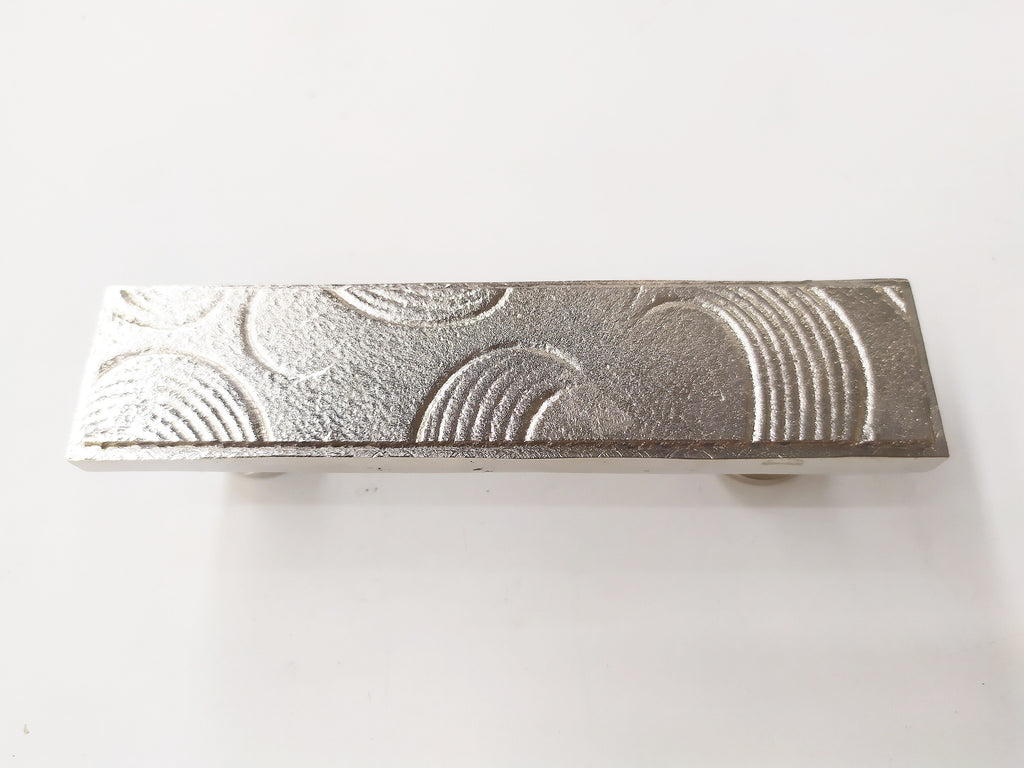 Metal with leaf sheet texture handle pull in nickel plating