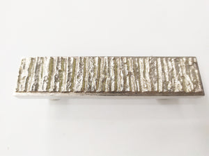 Metal with wood burn texture handle pull in nickel plating