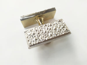 Scattered Diamond Short Bar Knob - Textured Metal Cabinet Knob