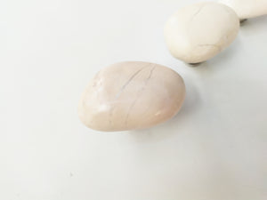 Sea Stone White Knob - River Stone Natural Cabinet Knob , set of 2