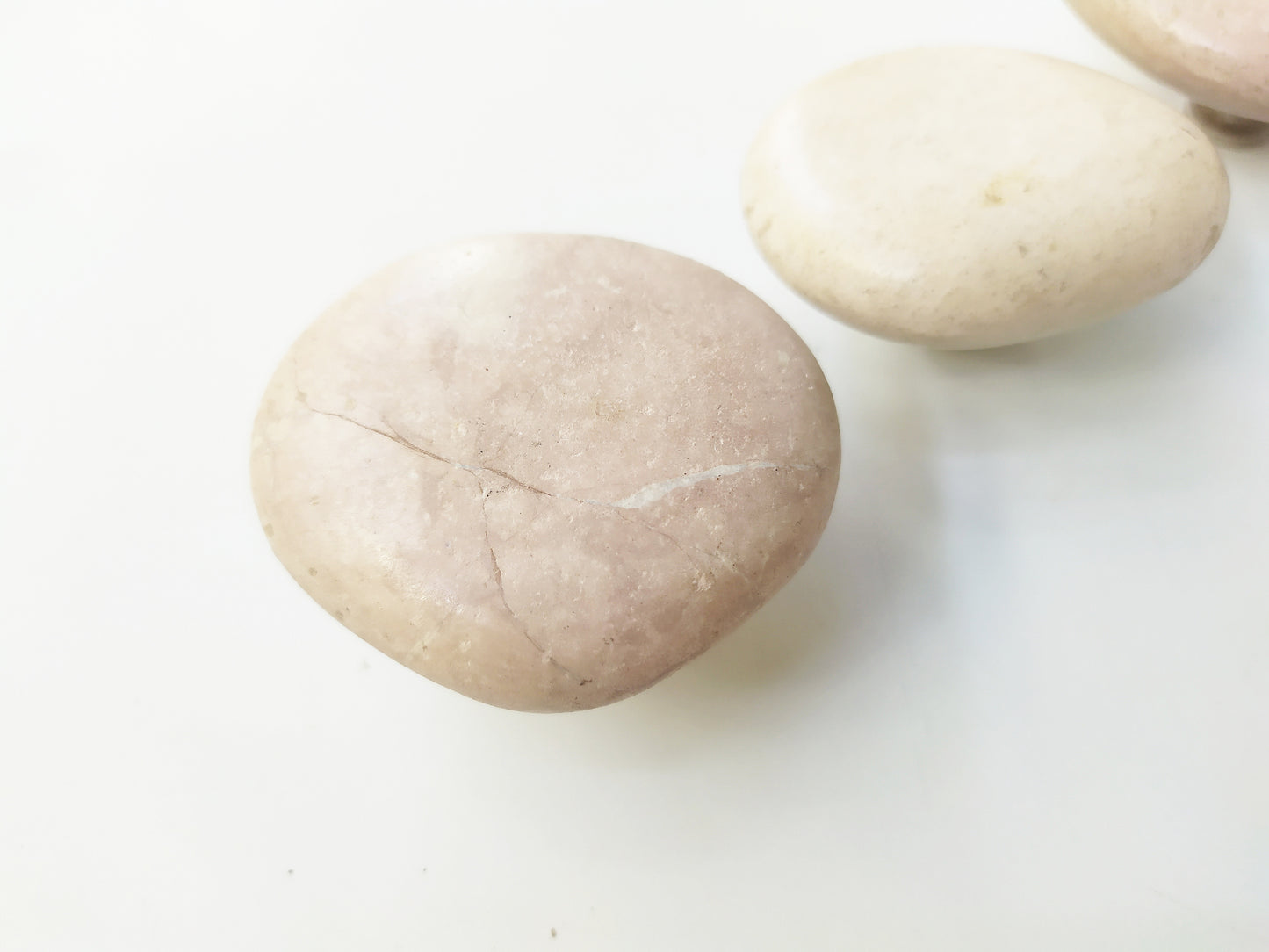 Sea Stone Light Brown Knob - River Stone Natural Cabinet Knob , set of 2