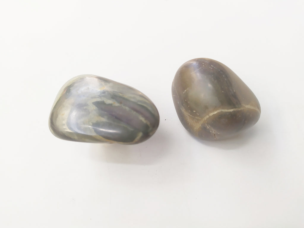 Natural sea stone knob - Zebra river stone knob