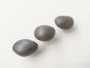 Sea Stone Black Knob - River Stone Natural Cabinet Knob , set of 2