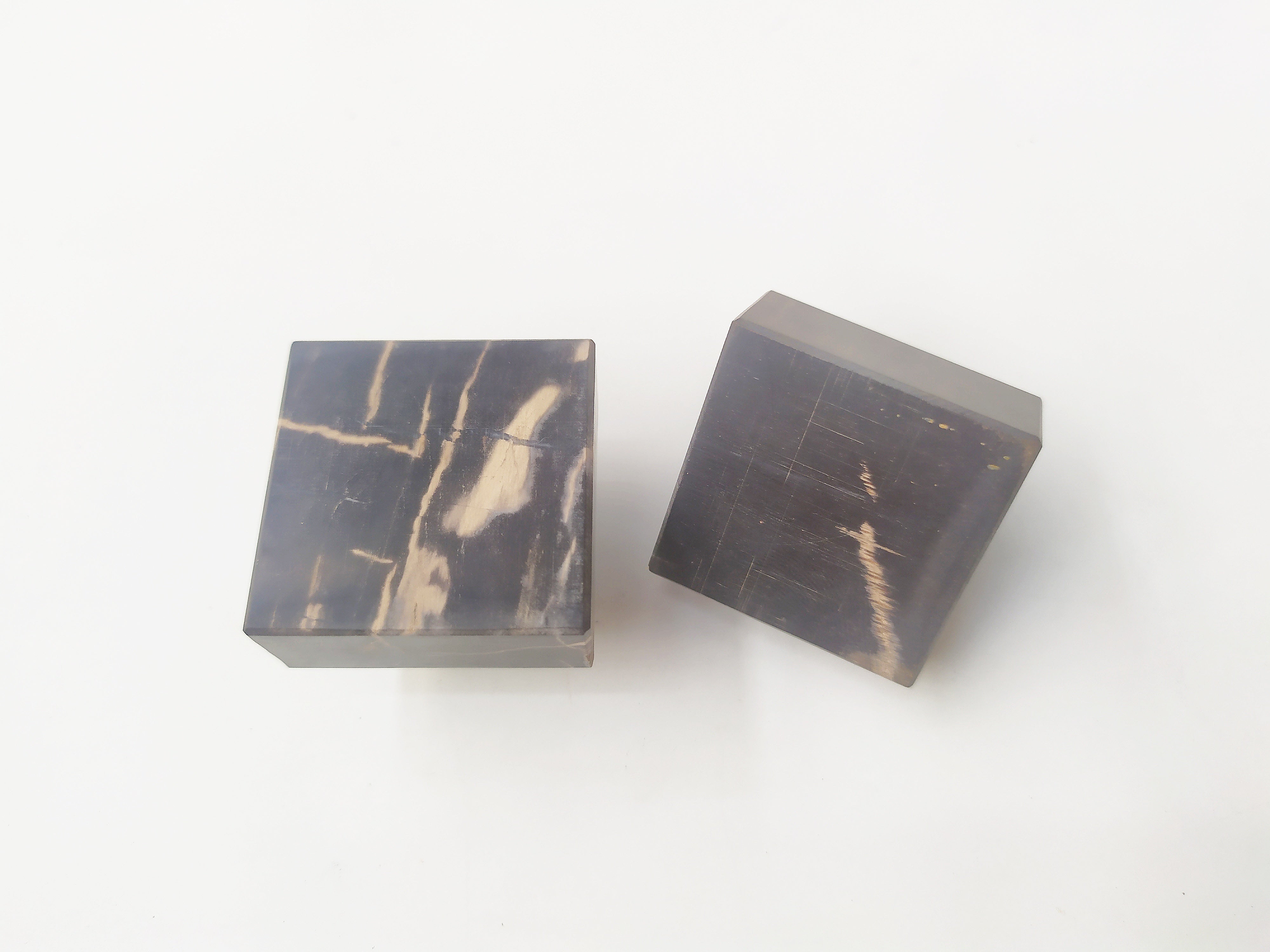 Petrified wood black square cabinet knob