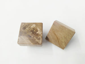 Petrified wood brown square cabinet knob