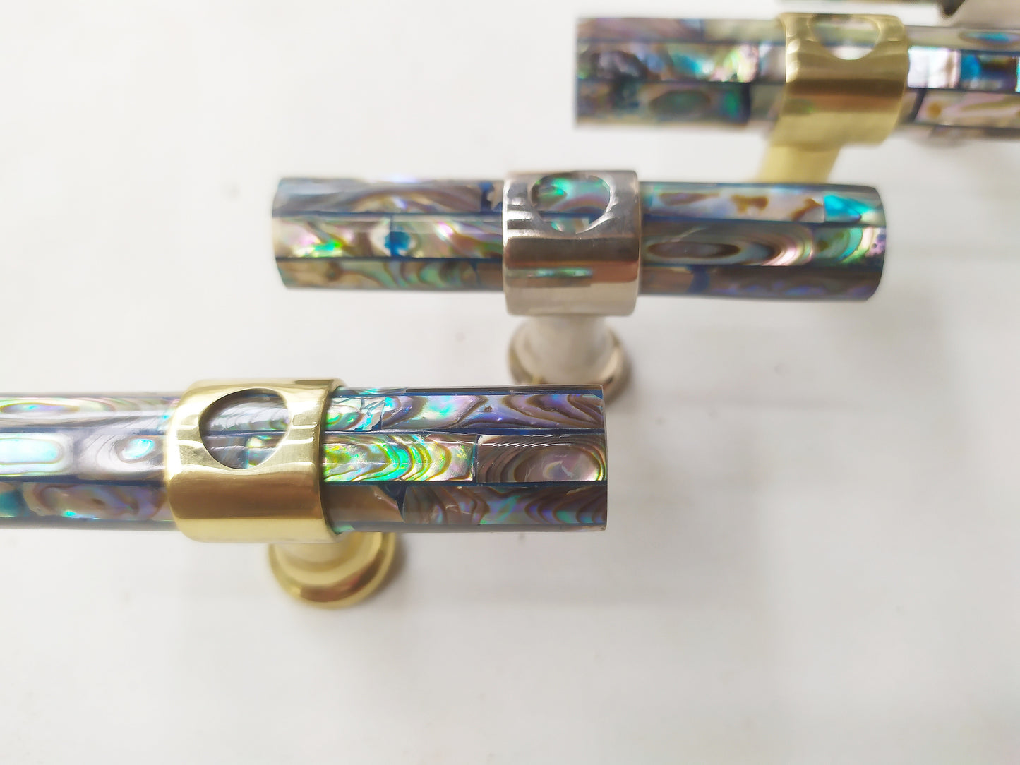 Inlaid Abalone Short Tube Knob - Rare Pearl Cabinet Knob , set of 2