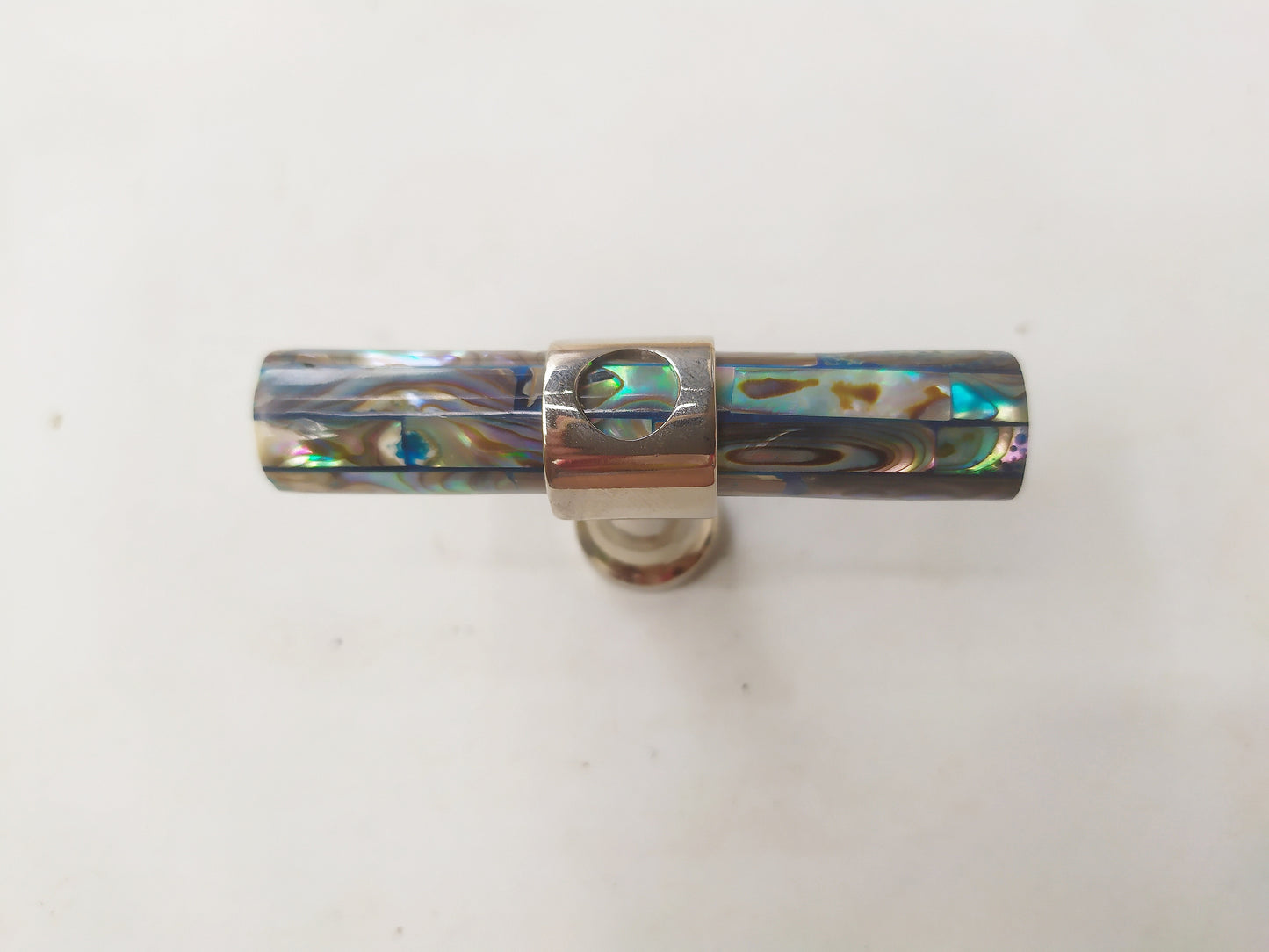 Inlaid Abalone Short Tube Knob - Rare Pearl Cabinet Knob , set of 2